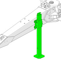 Removable parking support leg on drawbar - SL
